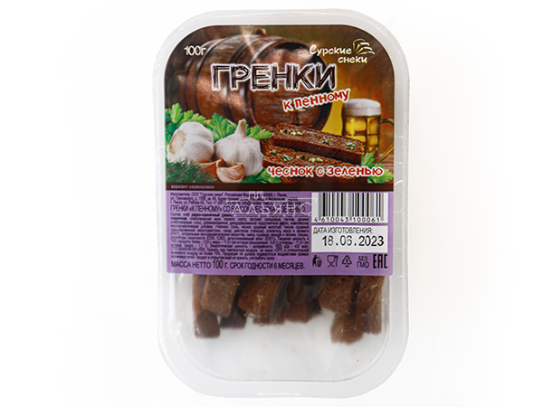 Сурские гренки Чеснок с зеленью (100 гр) в Каспийске