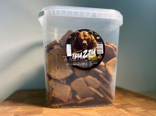 КВАНТОРГ Рубец по-тайски с соусом кимчи 150гр/уп: Ведро Ржаные гренки со вкусом Сметана зелень (1 кг)